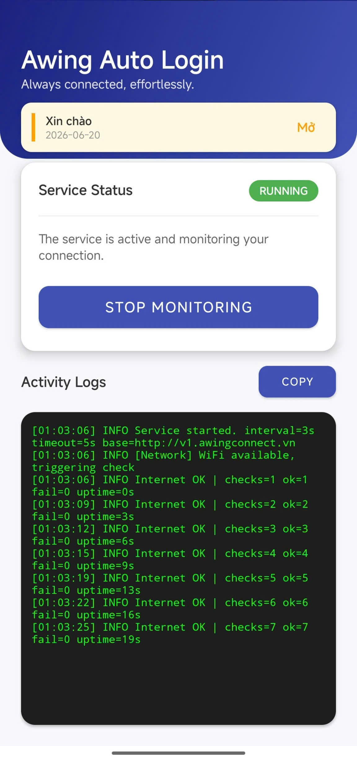 AWING Android Screenshot